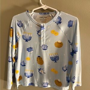 Angel Dear Light Blue Hanukkah Bamboo Pajama Top